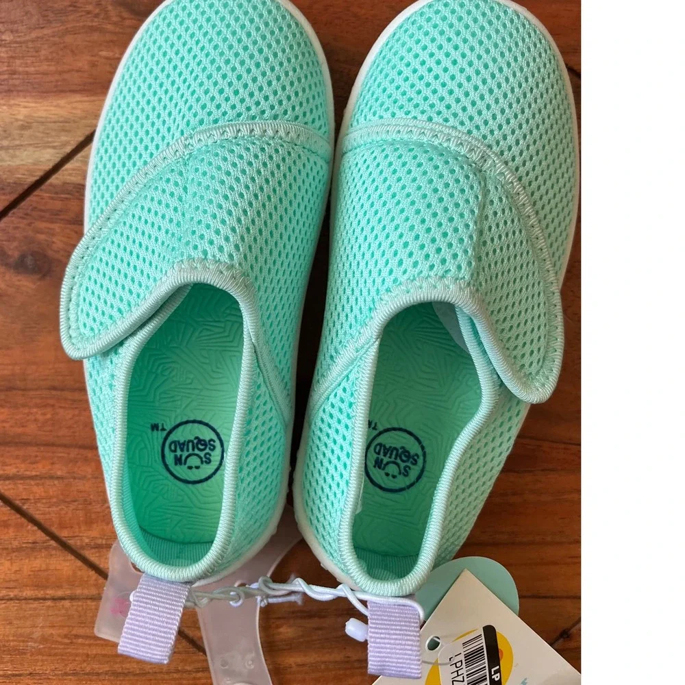 Toddler Kids Sun Squad Aqua Water Shoes‎ M 7/8 Teal Purple Hook and Loop